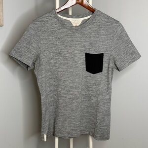 rag & bone Heather Gray Tee with Black Accent Pocket